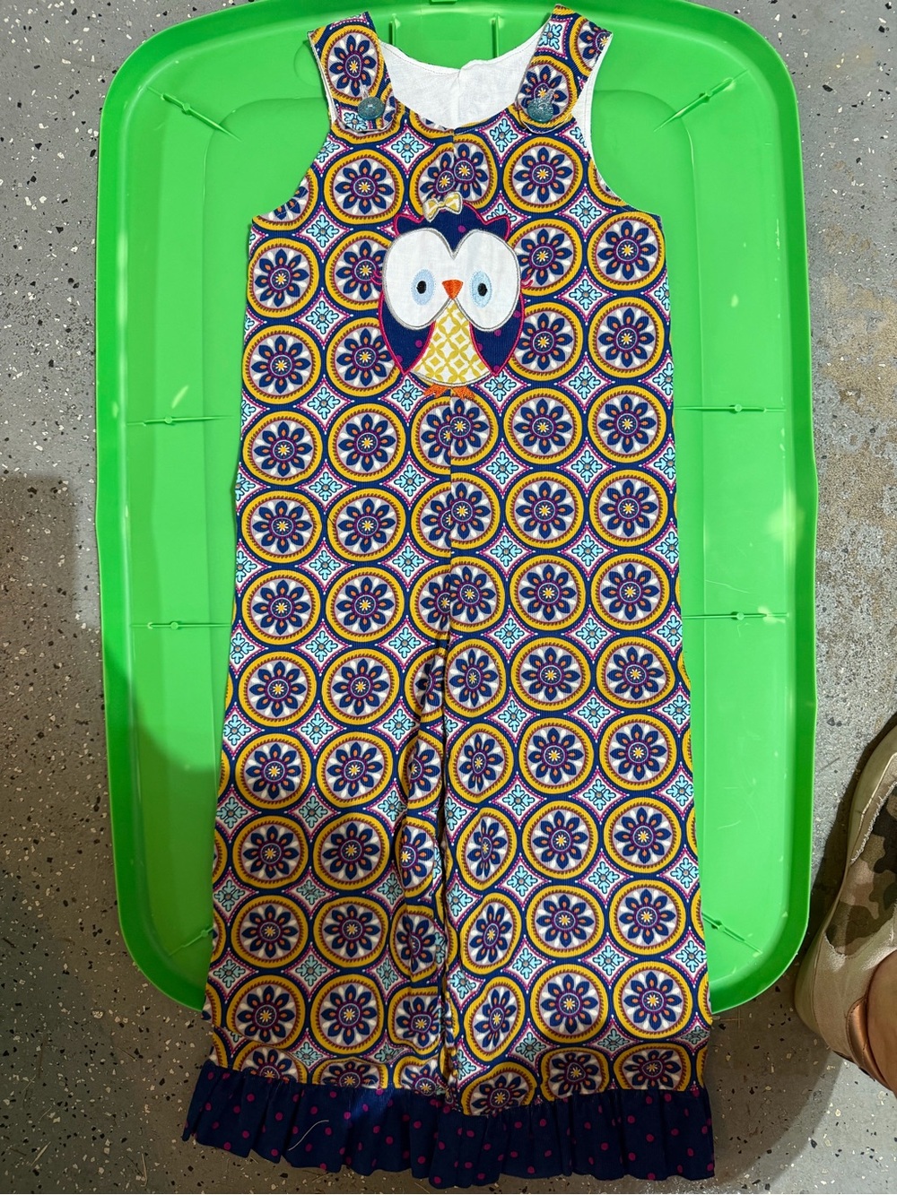 Girls Navy Owl Appliqué Patterned Jumper